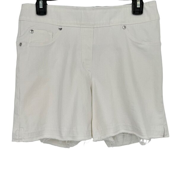 Nygard Luxe White Denim 360° Pull On short 4 Way Stretch Size medium relesed hem - Picture 1 of 11